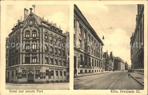 Koeln Rhein Hotel zur neuen Post Ursulastrasse  / Koeln /Koeln Stadtkreis