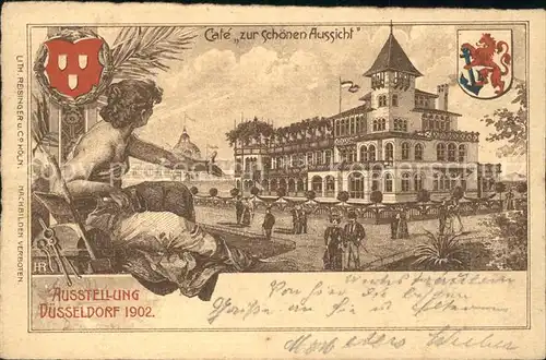 Duesseldorf Ausstellung 1902 Cafe zur schoenen Aussicht  / Duesseldorf /Duesseldorf Stadtkreis
