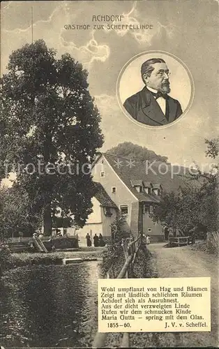Achdorf Blumberg Gasthof zur Scheffellinde Gedicht Joseph Victor von Scheffel / Blumberg /Schwarzwald-Baar-Kreis LKR