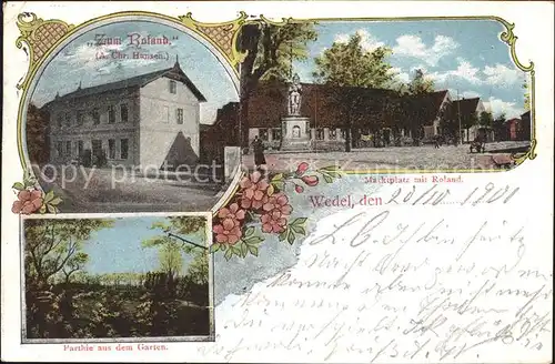 Wedel Pinneberg Marktplatz mit Roland / Wedel /Pinneberg LKR