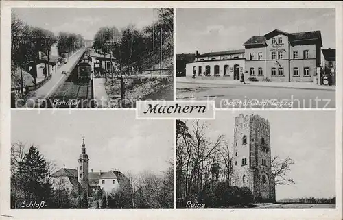 Machern Gasthaus Stadt Leipzig Bahnhof Schloss Ruine / Machern Wurzen /Leipzig LKR