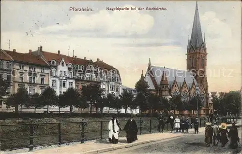 Pforzheim Nagoldpartie bei Stadtkirche / Pforzheim /Enzkreis LKR