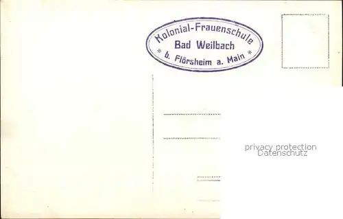 Bad Weilbach Kolonial-Frauenschule  / Floersheim am Main /Main-Taunus-Kreis LKR