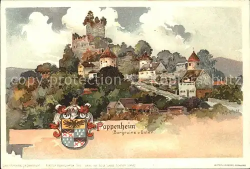 Pappenheim Mittelfranken Burgruine Kuenstlerkarte / Pappenheim /Weissenburg-Gunzenhausen LKR