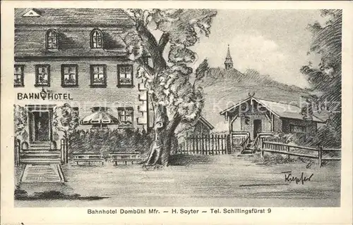 Dombuehl Bahnhotel H. Soyter Kuenstlerkarte / Dombuehl /Ansbach LKR
