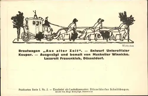 Duesseldorf Brautwagen Kuenstlerkarte Keuper Wittschas / Duesseldorf /Duesseldorf Stadtkreis