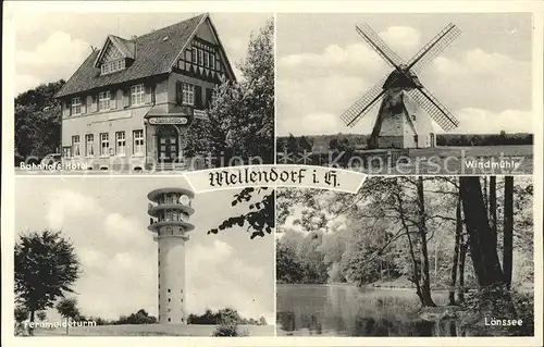 Mellendorf Bahnhofs-Hotel Windmuehle Loenssee Fernmeldeturm / Wedemark /Region Hannover LKR