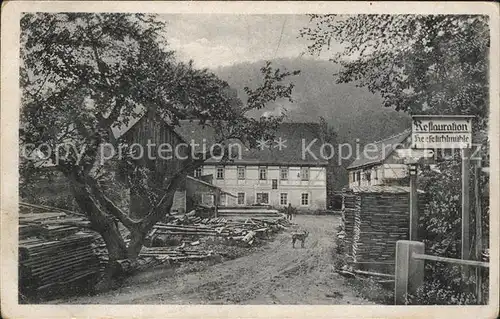 Hohnstein Saechsische Schweiz Gasthaus und Saegewerk Heeselichtmuehle / Hohnstein /Saechsische Schweiz-Osterzgebirge LKR