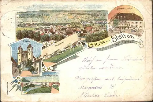 Stetten Loerrach Eisenbahnbruecke Gasthaus zum Adler / Loerrach /Loerrach LKR