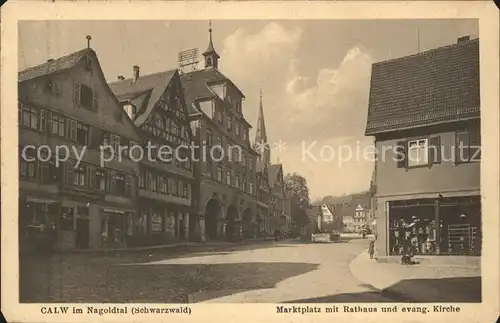 Calw Marktplatz Rathaus Evangelische Kirche / Calw /Calw LKR