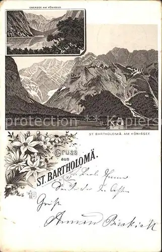 St Bartholomae Obersee am Koenigsee Alpen / Schoenau a.Koenigssee /Berchtesgadener Land LKR