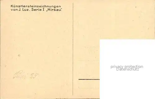Hirsau Nagoldbruecke Brueckenhaus Steinzeichnung J. Luz / Calw /Calw LKR