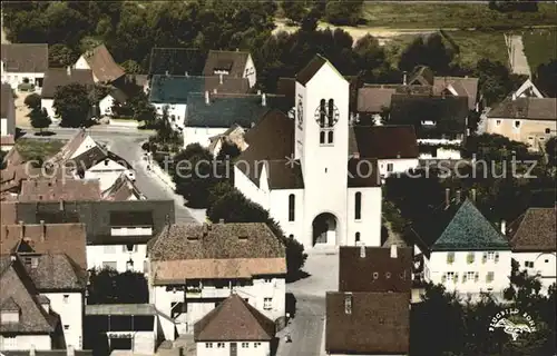 Neuenburg Rhein Fliegeraufnahme Ortsmitte Kirche / Neuenburg am Rhein /Breisgau-Hochschwarzwald LKR