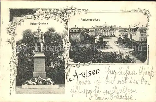 Arolsen Bad Kaiser Denkmal Residenzschloss / Bad Arolsen /Waldeck-Frankenberg LKR