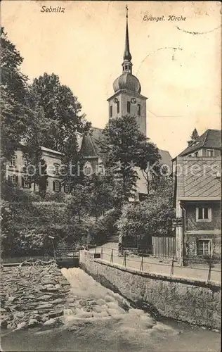 Sebnitz Evangelische Kirche Bachlauf / Sebnitz /Saechsische Schweiz-Osterzgebirge LKR