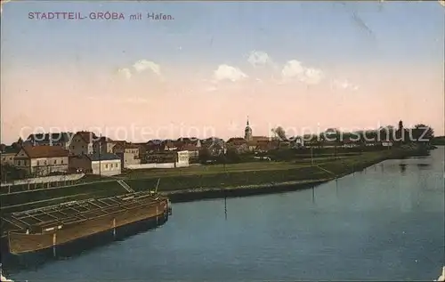 Groeba Ansicht mit Hafen / Riesa /Meissen LKR