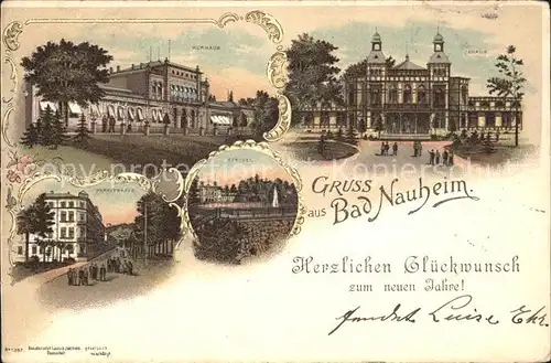 Bad Nauheim Kurhaus Badehaus Sprudel Parkstrasse Neujahrskarte Reichspost / Bad Nauheim /Wetteraukreis LKR