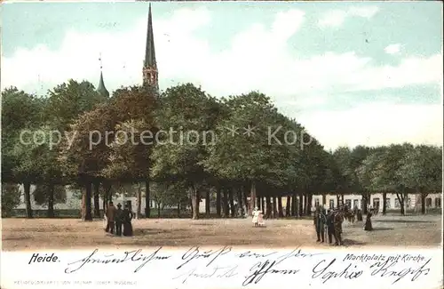 Heide Holstein Marktplatz mit Kirche / Heide /Dithmarschen LKR