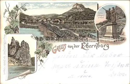 Ebernburg Rheingrafenstein Nahe Bruecke Hutten Sickingen Denkmal / Bad Muenster am Stein-Ebernburg /Bad Kreuznach LKR