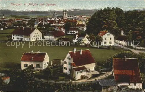 Kempten Allgaeu Stadtbild mit Gebirge / Kempten (Allgaeu) /Kempten Stadtkreis