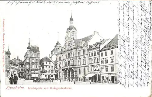 Pforzheim Marktplatz mit Kriegerdenkmal / Pforzheim /Enzkreis LKR