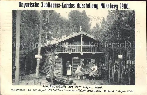 Nuernberg Bayerische Jubliaeums Landesausstellung 1906 Holzhauerhuette Sondermarke Karte No. 6 / Nuernberg /Nuernberg Stadtkreis