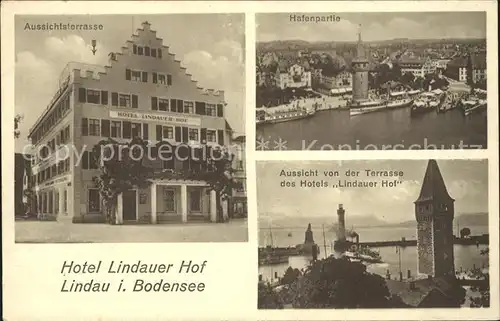 Lindau Bodensee Hotel Lindauer Hof Aussichtsterrasse Hafenpartie Turm / Lindau (Bodensee) /Lindau LKR