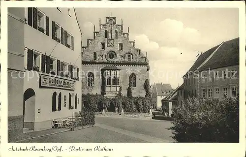 Sulzbach-Rosenberg Partie am Rathaus Gasthaus Goldene Krone Giebel / Sulzbach-Rosenberg /Amberg-Sulzbach LKR