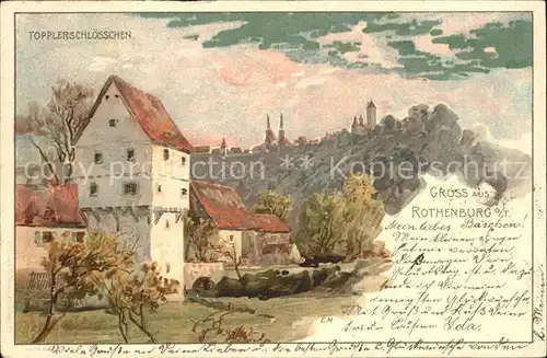 Rothenburg Tauber Topplerschloesschen Kuenstlerkarte / Rothenburg ob der Tauber /Ansbach LKR