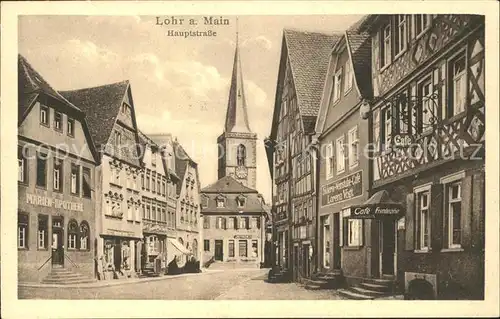 Lohr Main Hauptstrasse Kirchturm Apotheke / Lohr a.Main /Main-Spessart LKR