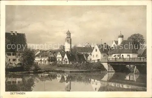 Oettingen Partie am Fluss Bruecke Kirche / Oettingen i.Bay. /Donau-Ries LKR