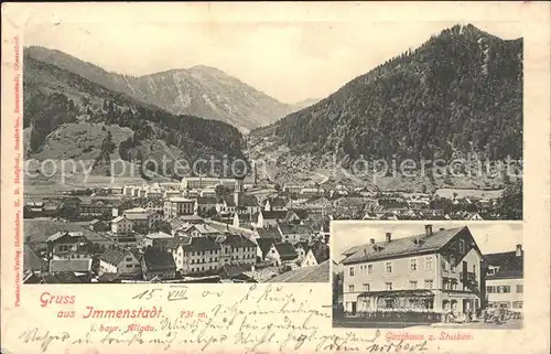 Immenstadt Allgaeu Gesamtansicht mit Alpen Gasthaus zum Stuiben / Immenstadt i.Allgaeu /Oberallgaeu LKR
