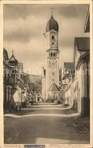 Nesselwang Strassenpartie Kirche / Nesselwang /Ostallgaeu LKR