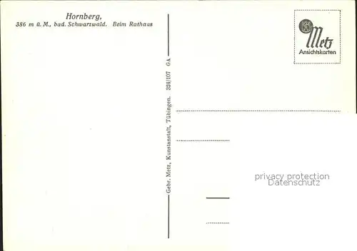 Hornberg Schwarzwald Partie beim Rathaus Kuenstlerkarte / Hornberg /Ortenaukreis LKR