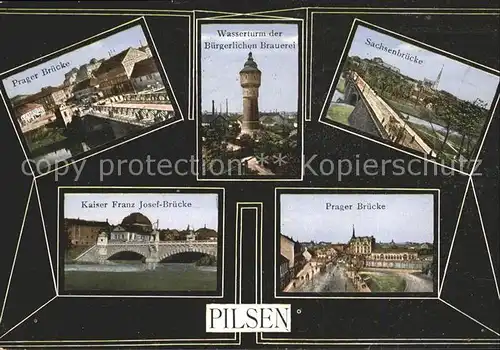 Pilsen Plzen Boehmen Prager Bruecke Sachsenbruecke Kaiser-Franz-Josef-Bruecke / Plzen /Plzen-mesto