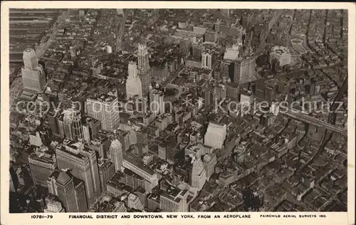New York City Fliegeraufnahme Skyline Financial District / New York /