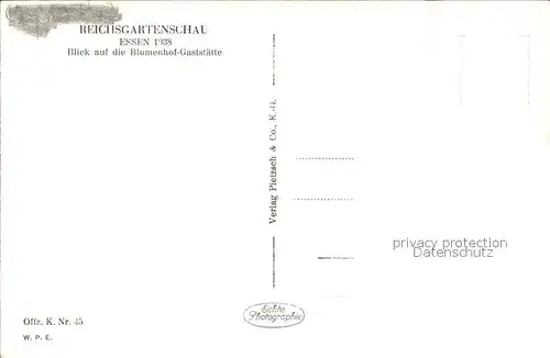 Essen Ruhr Reichsgartenschau Blumenhof-Gaststaette  / Essen /Essen Stadtkreis