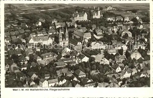 Werl Westfalen Wallfahrtskirche Fliegeraufnahme / Werl /Soest LKR