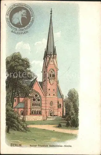 Berlin Kaiser Friedrich Gedaechtniss-Kirche Litho Kuenstler-Postkartenverlag-Hoffmann's-Staerkefabriken / Berlin /Berlin Stadtkreis