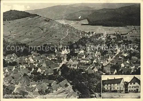 Ehrenstetten Fliegeraufnahme Gasthaus Zum wilden Mann / Ehrenkirchen /Breisgau-Hochschwarzwald LKR