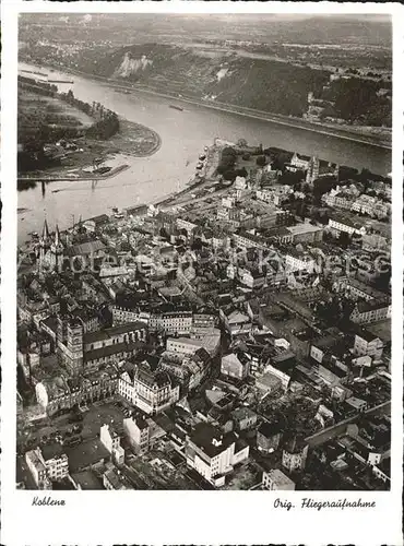 Koblenz Rhein Fliegeraufnahme / Koblenz /Koblenz Stadtkreis