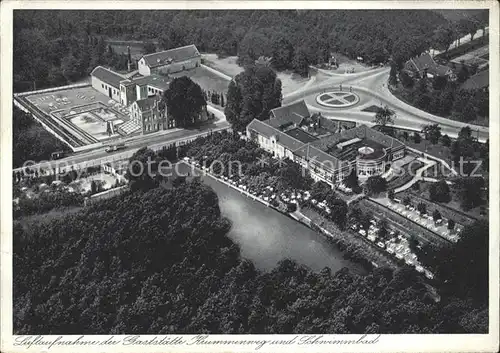 Ratingen Fliegeraufnahme Gaststaette Krummenweg Schwimmbad  / Ratingen /Mettmann LKR