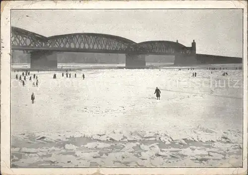 Mainz Rhein Eisjahr 1929 zugefrorener Rhein  / Mainz Rhein /Mainz Stadtkreis
