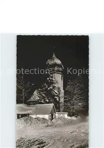 Hinterzarten Kirche im Schnee Kat. Hinterzarten