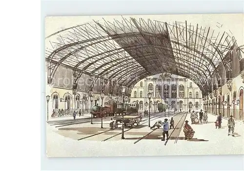 Berlin Kuenstlerkarte Ostbahnhof Halle  Kat. Berlin