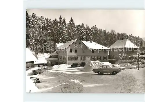 Marxzell Waldhotel Bergschmiede im Schnee Autos Kat. Marxzell