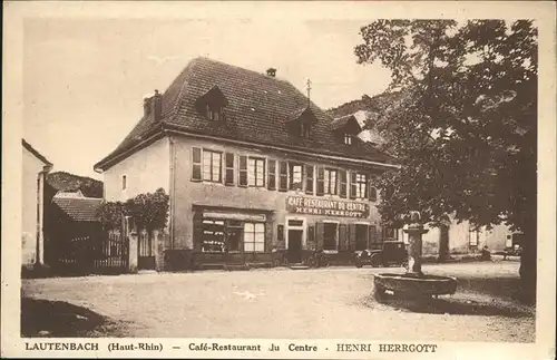 Lautenbach Haut Rhin Elsass Cafe Restaurant Henri Herrgott Brunnen / Lautenbach /Arrond. de Guebwiller