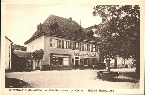 Lautenbach Haut Rhin Elsass Cafe Restaurant Henri Herrgott Brunnen / Lautenbach /Arrond. de Guebwiller