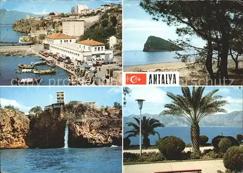 Antalya Teilansichten Hafen Promenade Inselchen kl. Wasserfall Kat. Antalya