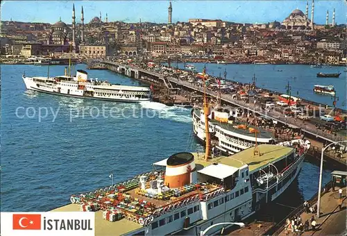 Istanbul Constantinopel Galata Bruecke neue Moschee Sueleymaniye Dampfer / Istanbul /